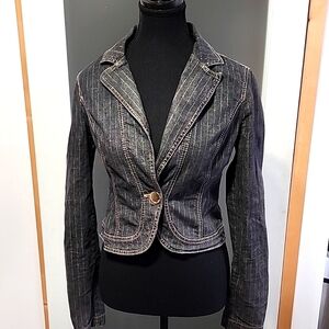 DKNY Jean's gold striped jeans jacket size S